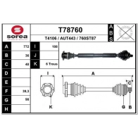 Приводной вал EAI 7K0PN BH T78760 Audi TT (8N) 1 1998 – 2006