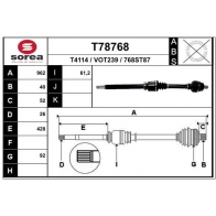 Приводной вал EAI KOT EP Volvo S60 2 (134) Седан 1.6 T4F 180 л.с. 2011 – 2015 T78768