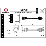 Приводной вал EAI Audi A6 (C6) 3 Универсал 5.2 S6 Quattro 435 л.с. 2006 – 2011 ZF6 XFE T78769