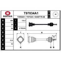 Приводной вал EAI Toyota RAV4 (XA20) 2 Кроссовер 2.0 D 4WD (CLA20. CLA21) 116 л.с. 2001 – 2005 T97034A1 DL2 5S