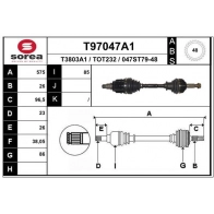 Приводной вал EAI Toyota RAV4 T97047A1 D2 PNB