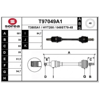 Приводной вал EAI T97049A1 2E BZTLR Hyundai Tucson (TL) 2 Кроссовер 2.0 CRDi AWD 136 л.с. 2015 – наст. время