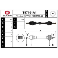 Приводной вал EAI B FZGO3 T97101A1 Hyundai i20