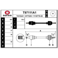 Приводной вал EAI XS3 PA Hyundai Santa Fe (SM) 1 2001 – 2006 T97111A1