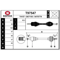 Приводной вал EAI 3E6 22 T97547 Chevrolet Captiva