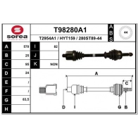 Приводной вал EAI Hyundai Accent (LC) 2 Седан 1.5 CRDi 82 л.с. 2002 – 2005 K OSWZB T98280A1