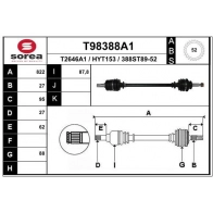 Приводной вал EAI Hyundai Santa Fe (SM) 1 2001 – 2006 3WWXYU W T98388A1