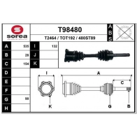 Приводной вал EAI T98480 LZA5 P Mitsubishi Pajero Sport 1 (K70, K90) Внедорожник 3.0 V6 AWD (K96W) 177 л.с. 1998 – 2007