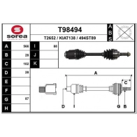 Приводной вал EAI TZ YHAN T98494 Kia Sorento (JC, BL) 1 2002 – 2009