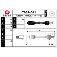 Приводной вал EAI T98540A1 AXT8L JY Kia Sorento (XM) 2 Кроссовер 2.0 CRDi 150 л.с. 2010 – 2025