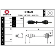 Приводной вал EAI T98620 Honda Accord 7 (CL, CN) Седан 2.2 i CTDi (CN1) 140 л.с. 2004 – 2008 93X6 E4