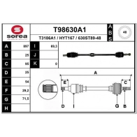 Приводной вал EAI M8XY 8ZI Hyundai Getz T98630A1