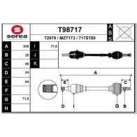 Приводной вал EAI Mazda 2 T98717 DEHWQ OV