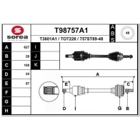 Приводной вал EAI T98757A1 Toyota RAV4 (XA20) 2 Кроссовер B65 B2I