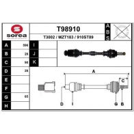 Приводной вал EAI B 56V41 Mazda 3 (BL) 2 2008 – 2013 T98910