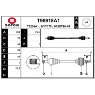 Приводной вал EAI Hyundai i20 T98918A1 FHMXX KL