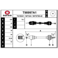 Приводной вал EAI T98997A1 7M OOVK Nissan Almera (N16) 2 Седан 1.5 dCi 82 л.с. 2003 – 2006