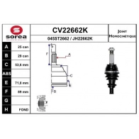 Шрус граната EAI CV22662K Mazda 2 (DE) 3 Хэтчбек 1.3 86 л.с. 2007 – 2015 Z3XL Z