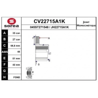 Шрус граната EAI A 9G2A CV22715A1K Mercedes E-Class (W211) 3 Седан 3.0 E 280 4 matic (2192) 231 л.с. 2006 – 2008