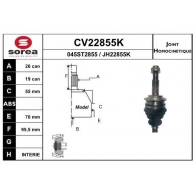 Шрус граната EAI 9 NVVD3 Toyota Yaris (XP90) 2 Хэтчбек 1.3 3 VVT i (NSP90) 100 л.с. 2008 – 2024 CV22855K