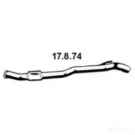 Выхлопная труба глушителя EBERSPACHER 85287 17874 4030813076684 ZF71 X