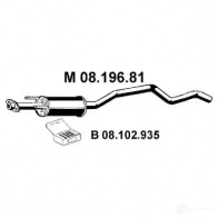Передний глушитель EBERSPACHER Opel Astra (F) 1 Универсал 1.6 i 16V (F08. C05) 100 л.с. 1994 – 1998 1 5OJC 0819681 4030813038569