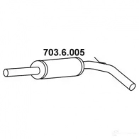 Резонатор EBERSPACHER 7036005 PZ MVQ Volkswagen Caddy (9K9B) 2 Минивен 1.6 2 75 л.с. 1997 – 2000