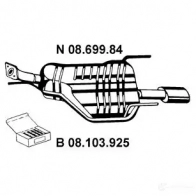 Задний глушитель EBERSPACHER 0869984 X G70N4 4030813090840 Opel Astra (G) 2 Купе 2.2 DTI (F07) 125 л.с. 2002 – 2005