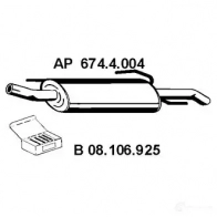 Задний глушитель EBERSPACHER Opel Astra (F) 1 1991 – 1998 4030813136197 UKS P1UR 6744004