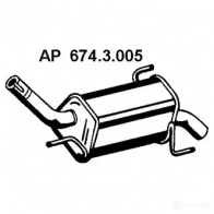 Задний глушитель EBERSPACHER Opel Corsa (C) 3 Хэтчбек 1.2 Twinport (F08. F68) 80 л.с. 2004 – 2009 U DHFE9 4030813136203 6743005