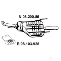 Задний глушитель EBERSPACHER JC P2I Opel Zafira (A) 1 Минивэн 2.0 DTI 16V (F75) 101 л.с. 2000 – 2005 4030813066319 0820085