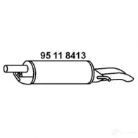 Задний глушитель EBERSPACHER 48F027 W Volkswagen Passat (B5) 3 Универсал 1.9 TDI 90 л.с. 1997 – 2000 4030813086744 95118413