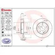 Тормозной диск BREMBO 789433 08.7358.10 BR69GI XM AHT - Изображение 2