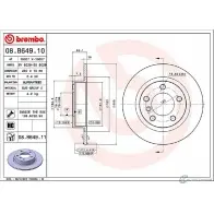 Тормозной диск BREMBO XQLVZ4 2 08.B649.10 PEGJU 789858 - Изображение 2