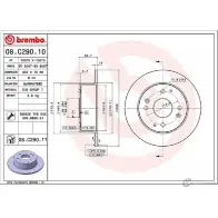 Тормозной диск BREMBO LX7 KP 08.C290.10 789887 O88HX6 - Изображение 2