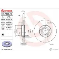 Тормозной диск BREMBO 09.7195.10 8020584719510 VW6L G 790447 - Изображение 2