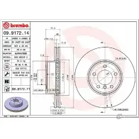 Тормозной диск BREMBO 790868 Q8H2CQ 09.9172.14 L04A N - Изображение 2