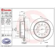 Тормозной диск BREMBO 791256 KP3WCB W 09.A334.20 0FXBLU - Изображение 2