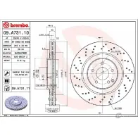 Тормозной диск BREMBO GT647U4 09.A731.10 4H YDO 791409 - Изображение 2