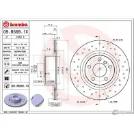Тормозной диск BREMBO 8020584228463 09.B569.1X 5TD 1R 1422939180 - Изображение 2