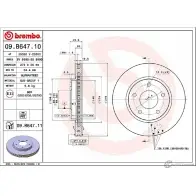 Тормозной диск BREMBO 09.B647.11 E R8VVA 8020584222300 1210322983 - Изображение 2