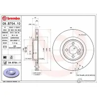 Тормозной диск BREMBO 791660 75D5HL7 09.B754.10 2KBG E
