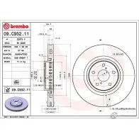Тормозной диск BREMBO 1422939154 7MK OQ 09.C932.11