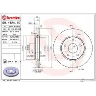 Тормозной диск BREMBO 791786 09.N124.10 VAUFA W9C0B N6 - Изображение 2