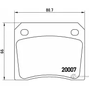 Тормозные колодки, дисковые, комплект BREMBO 20 007 P 36 002 721D9 800226