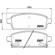 Тормозные колодки, дисковые, комплект BREMBO 25 096 25097 P 59 078 800667 - Изображение 2