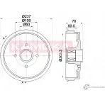 Тормозной барабан KAMOKA 7WO9KM 104055 Renault Modus U BJOA