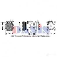 Компрессор кондиционера AKS DASIS 4044455451907 850803n Honda Civic 6 (MA, MB) Фастбэк 2.0 TDiC (MB7) 105 л.с. 1998 – 2000 MR8 22W0