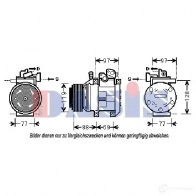 Компрессор кондиционера AKS DASIS 879720 U DEUI 4044455468622 851843n