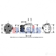 Компрессор кондиционера AKS DASIS 1 VVUH5 Ford Mondeo 3 (GE, B4Y) Седан 3.0 ST220 226 л.с. 2002 – 2007 4044455360247 850569n